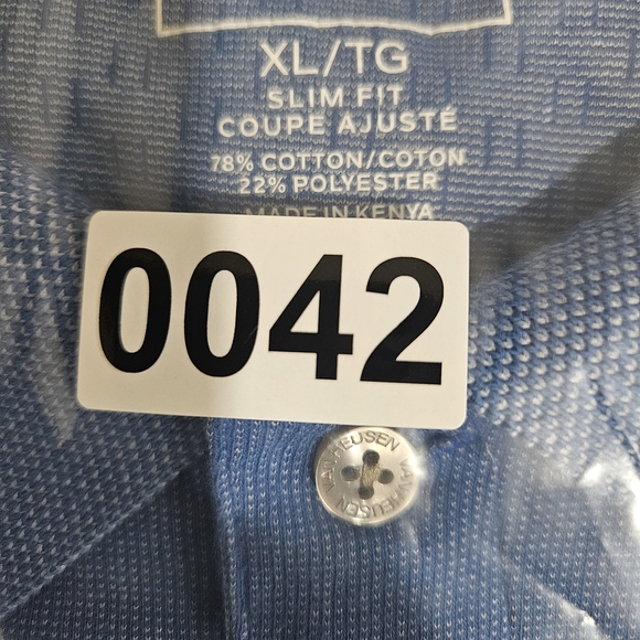 Van Heusen Men's Polo Shirt Blue Size XL, Slim Fit, Short Sleeve, Pre-owned - Picture 4 of 6